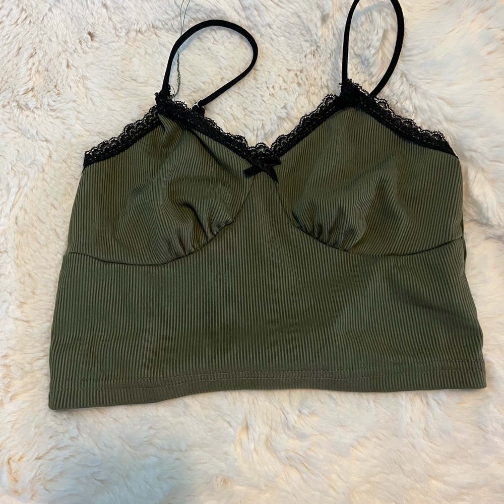 Green crop top